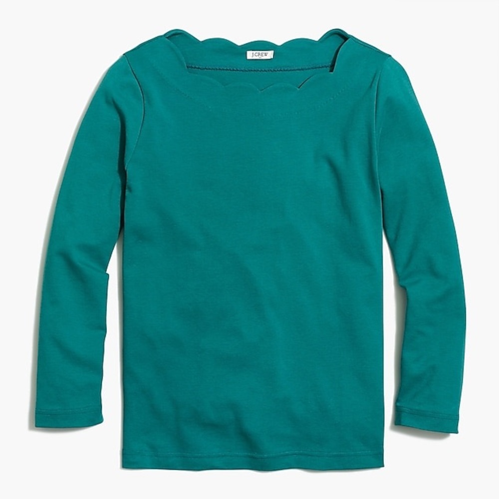 NWT JCrew Long-sleeve scalloped T-shirt